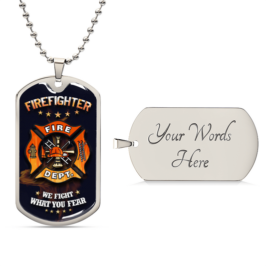 Collection Dad - Firefighter Necklace - Army Tag Necklace, Dog Tag Necklace