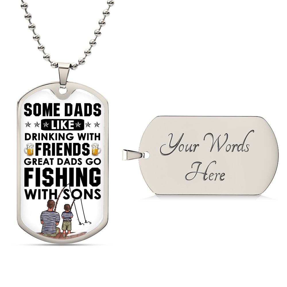 Fisher Dad - Necklace - Father's Day Gift - Army Tag Necklace, Dog Tag Necklace