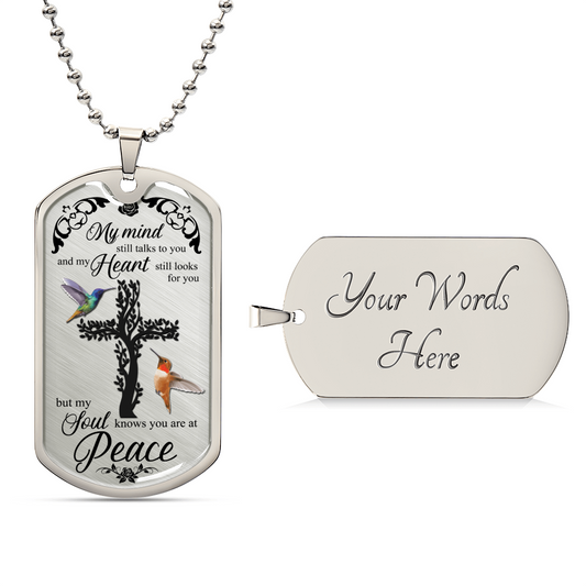 Christian Gift, Forever In My Heart, Sympathy Gift, Condolence Gift, Grief Gift, God Has You In His Arms I Have You In My Heart - Army Tag Necklace, Dog Tag Necklace