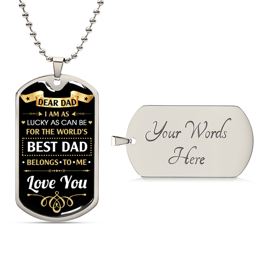 World's Best Dad - Dog Tag Necklace - Army Tag Necklace, Dog Tag Necklace