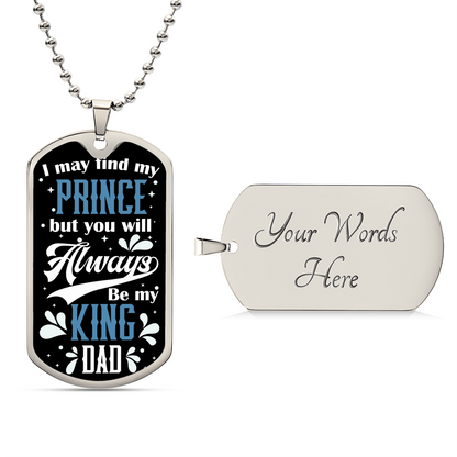 Father Daughter Gift - Father's Day Gift - Birthday Gift For Dad - Gift From Daughter - Father Gift - Gift For Him - Army Tag Necklace, Dog Tag Necklace