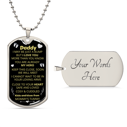 Daddy To Be - Dog Tag Pendant - Army Tag Necklace, Dog Tag Necklace