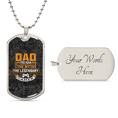 Gamer Dad - Army Tag Necklace, Dog Tag Necklace