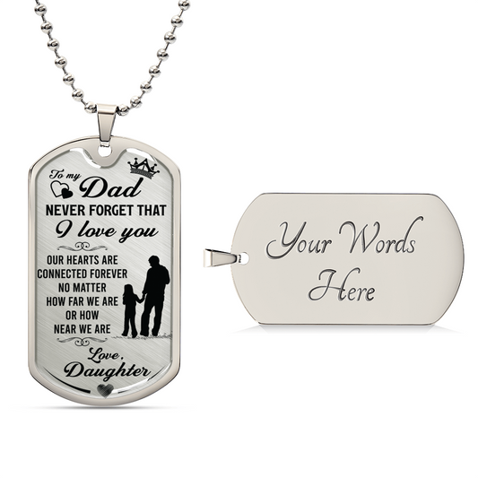 Father's Day Dog Tag From Daughter - Army Tag Necklace, Dog Tag Necklace