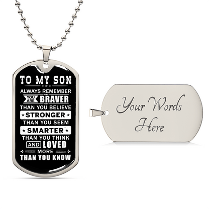 Dog-Tag For Son - Army Tag Necklace, Dog Tag Necklace