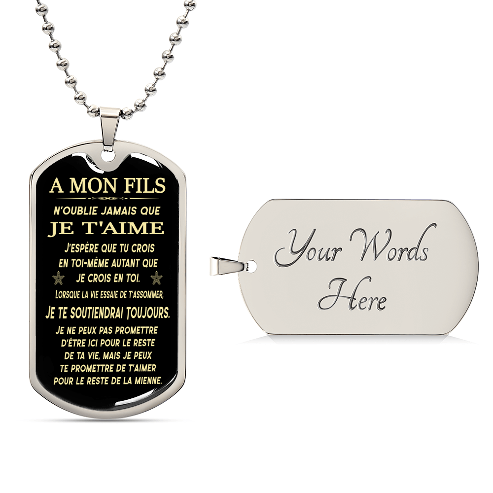A Mon Fils- Achetez Aujourd'hui Et Économisez - Army Tag Necklace, Dog Tag Necklace