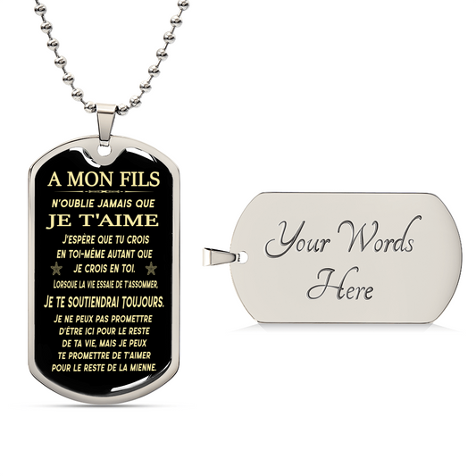 A Mon Fils- Achetez Aujourd'hui Et Économisez - Army Tag Necklace, Dog Tag Necklace