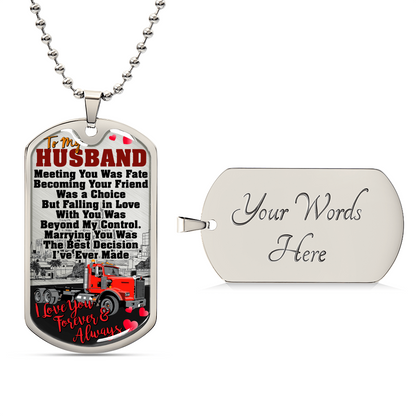 Dog Tag Necklace Gift - Driver Profession - Driver Husband Gift - Gift From Wife - Driver's Wife - Driver Jobs - Army Tag Necklace, Dog Tag Necklace