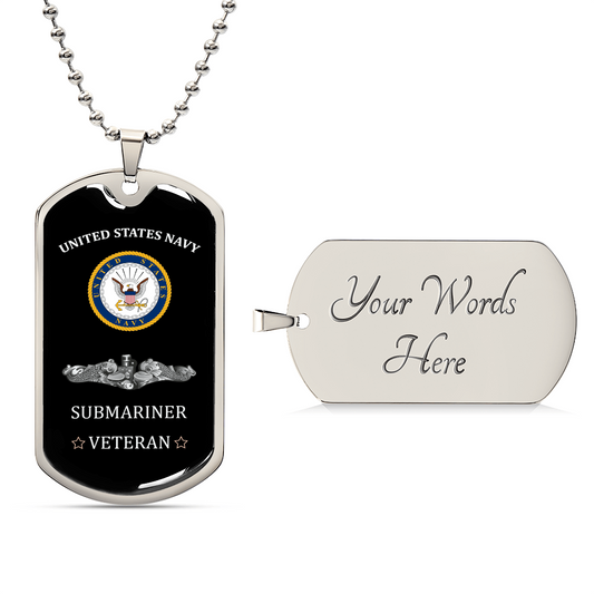 United States Navy - Submariner - Army Tag Necklace, Dog Tag Necklace