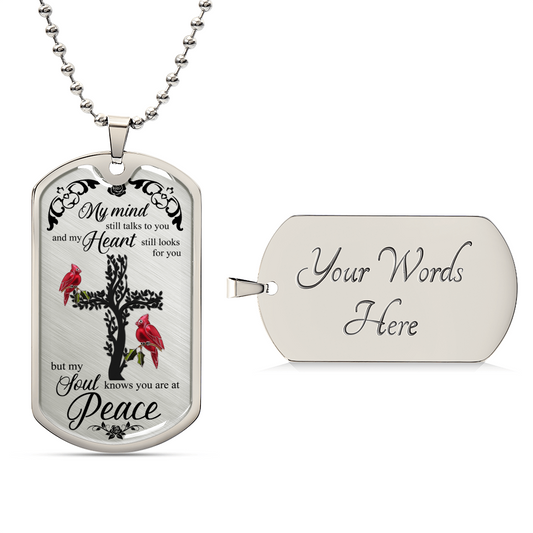 Birds Tree Of Life Faith Cross Luxury Dog Tag - Army Tag Necklace, Dog Tag Necklace