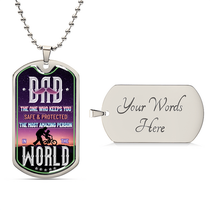 Father's Day Dog Tag Necklace - Army Tag Necklace, Dog Tag Necklace