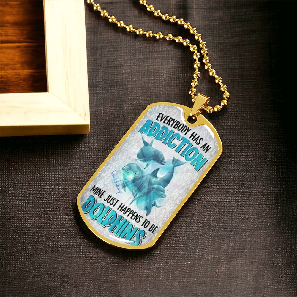 Dolphins1@ - Army Tag Necklace, Dog Tag Necklace