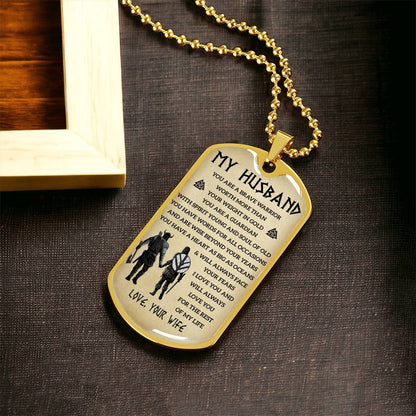 Viking Dogtag For Your Husband - Army Tag Necklace, Dog Tag Necklace