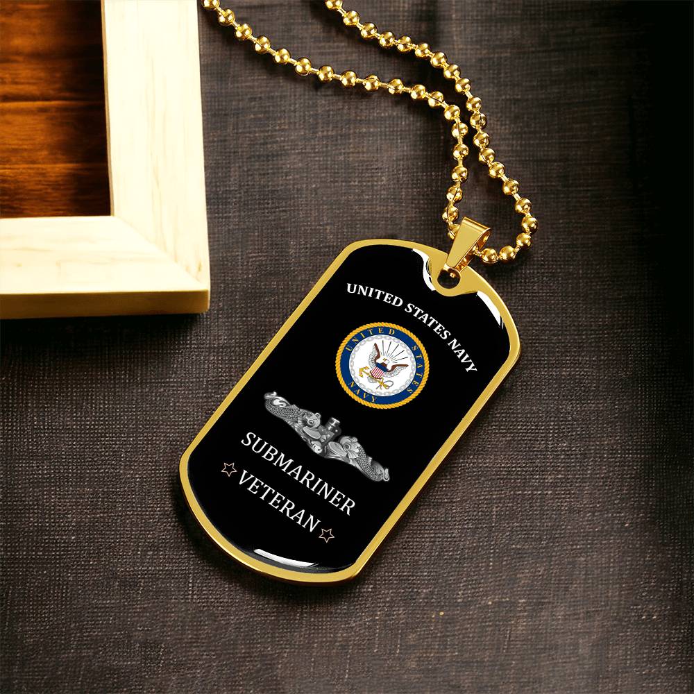 United States Navy - Submariner - Army Tag Necklace, Dog Tag Necklace