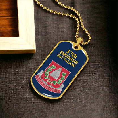 Awesome Dog Tag For 37Th Engineer Battalion - Army Tag Necklace, Dog Tag Necklace