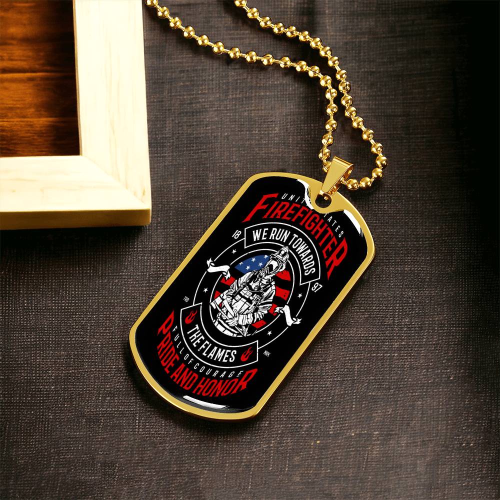 Firefighter Chain - Army Tag Necklace, Dog Tag Necklace