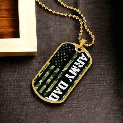 Army Dad Fathers Day Gift, Army Dad Fathers Day Gift, Army Father Dog Tag, Fathers Day Necklace, Army Dad Dogtag, Fathers Day Gift - Army Tag Necklace, Dog Tag Necklace