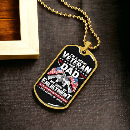 Veterans Dad Gift, Military Dog Tag, Engraved Necklace, Veteran Gift, Custom Dog Tags, Military Gift Ideas - Army Tag Necklace, Dog Tag Necklace