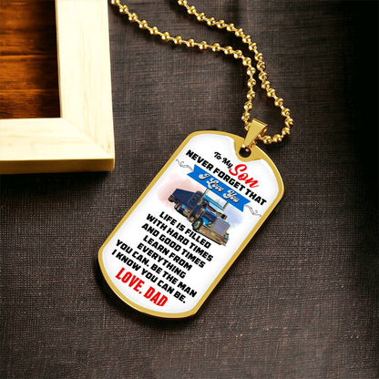 Trucker's Son - Premium Dog Tag - Army Tag Necklace, Dog Tag Necklace