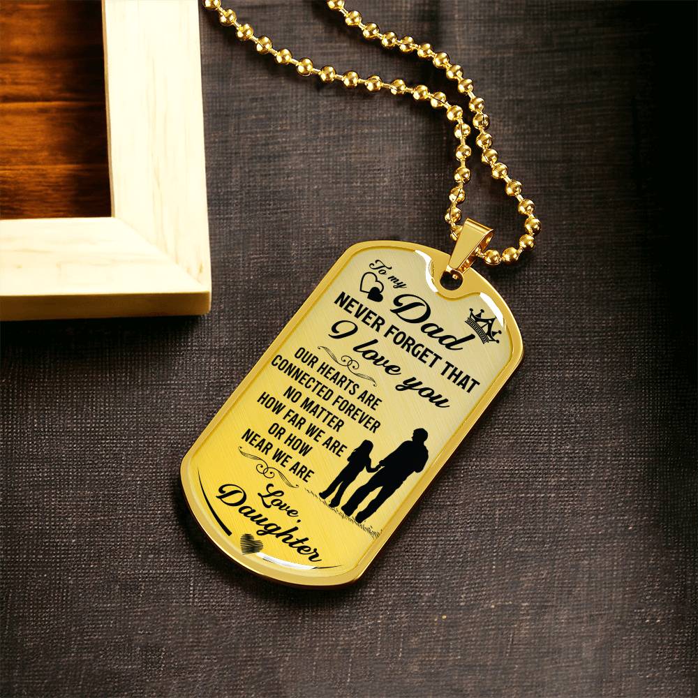 Father's Day Dog Tag From Daughter - Army Tag Necklace, Dog Tag Necklace