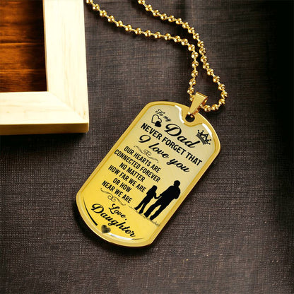 Father's Day Dog Tag From Daughter - Army Tag Necklace, Dog Tag Necklace
