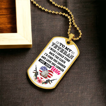 Veteran Husband Dog Tag Necklace, Romantic Gifts For Husband, Husband Anniversary, Husband Birthday, Sentimental Gift - Army Tag Necklace, Dog Tag Necklace