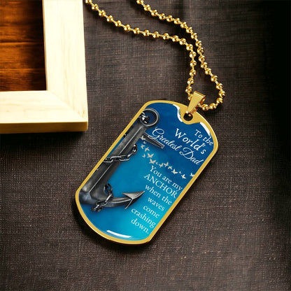 To The World's Greatest Dad - Army Tag Necklace, Dog Tag Necklace