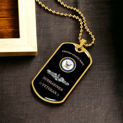 United States Navy Submariner - Veteran - Army Tag Necklace, Dog Tag Necklace