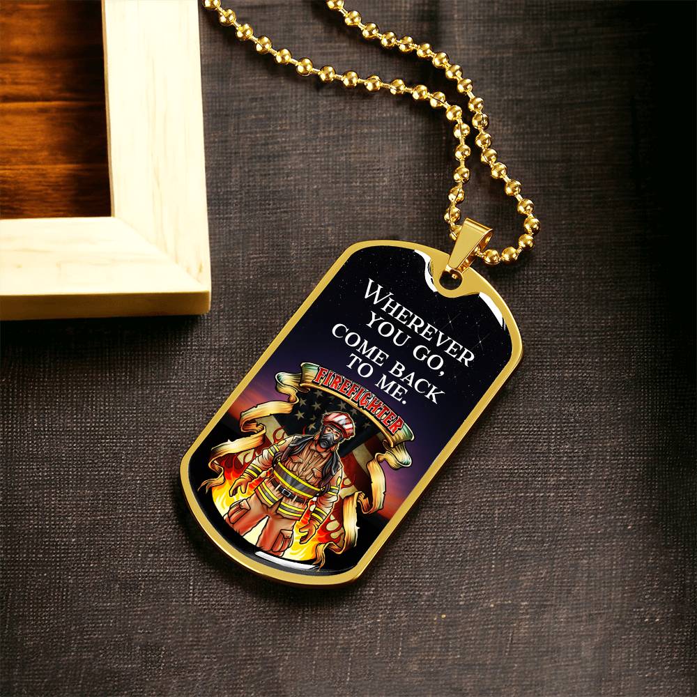 Gift For Firefighters - Army Tag Necklace, Dog Tag Necklace