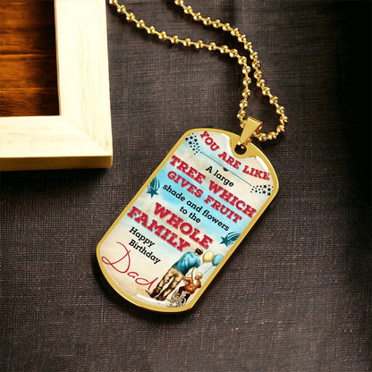 Birthday Dog Tag Necklace For Dad - Army Tag Necklace, Dog Tag Necklace