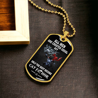 Cat Fathor Dogtag - Army Tag Necklace, Dog Tag Necklace