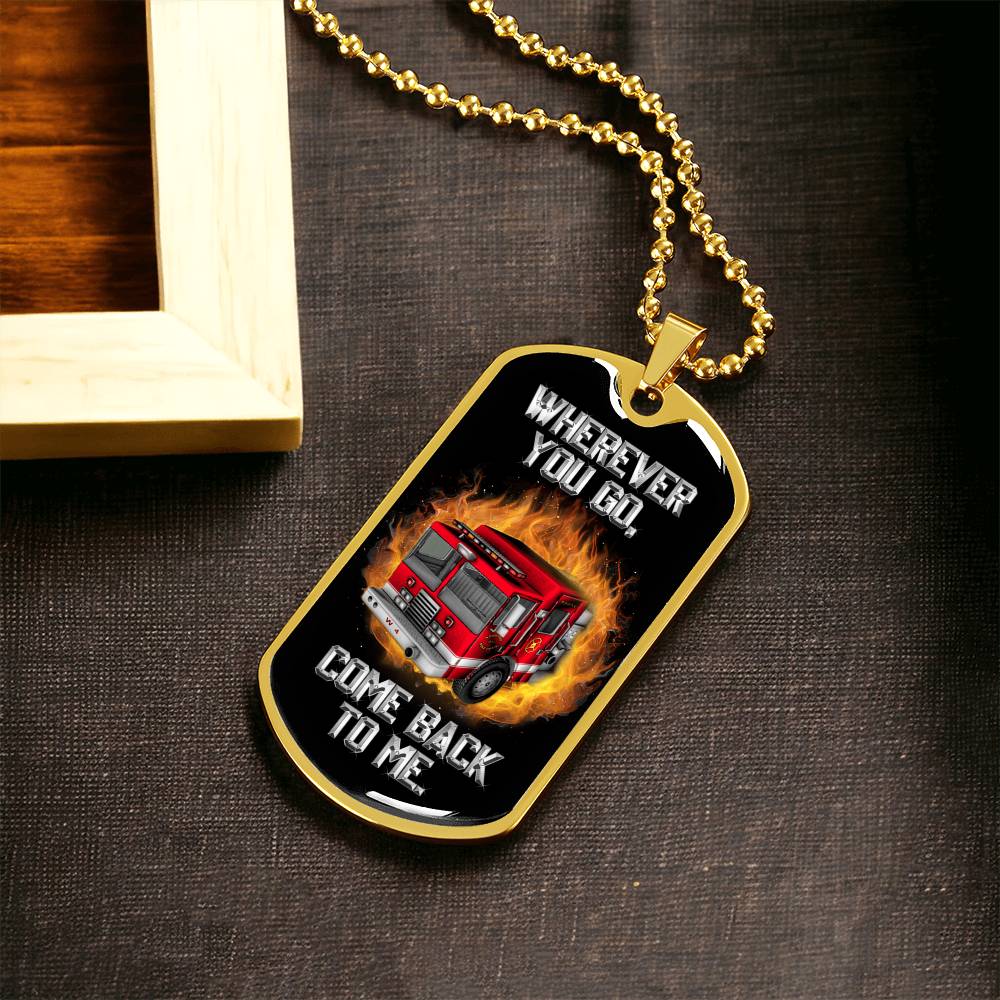 Firefighter Gift, Best Dog Tag Necklace Pendant For Fireman Dad Birthday Christmas Father's Day, Fire Safety Isaiah - Army Tag Necklace, Dog Tag Necklace