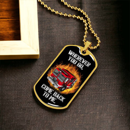 Firefighter Gift, Best Dog Tag Necklace Pendant For Fireman Dad Birthday Christmas Father's Day, Fire Safety Isaiah - Army Tag Necklace, Dog Tag Necklace