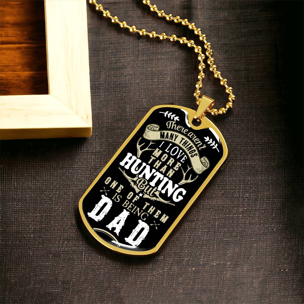 Dogtag Necklace For Hunting Dad - Army Tag Necklace, Dog Tag Necklace