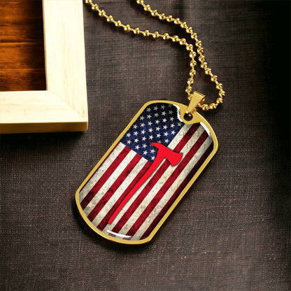 Dog Tag Pendant With Military Ball Chain,Gift For Dad,Gift For Son - Army Tag Necklace, Dog Tag Necklace