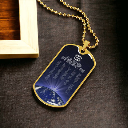 Cancer Ball Chain Dog Tag Necklace - Army Tag Necklace, Dog Tag Necklace