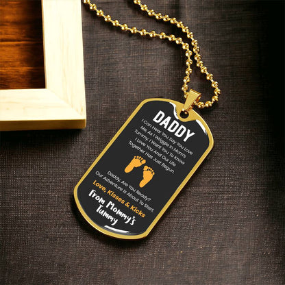 Daddy I Can Hear You Say You Love Me -Yellow Version - Army Tag Necklace, Dog Tag Necklace