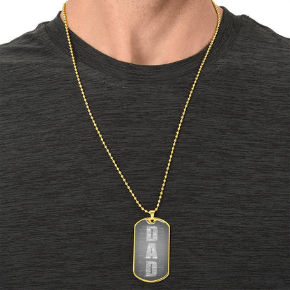 Dad Dog Tag - Army Tag Necklace, Dog Tag Necklace