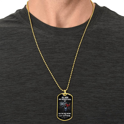 Cat Fathor Dogtag - Army Tag Necklace, Dog Tag Necklace
