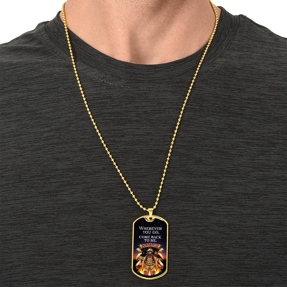 Gift For Firefighters - Army Tag Necklace, Dog Tag Necklace