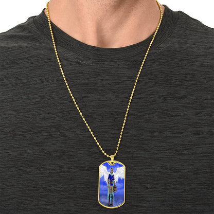 Archangel Michael Dog Tag - Army Tag Necklace, Dog Tag Necklace