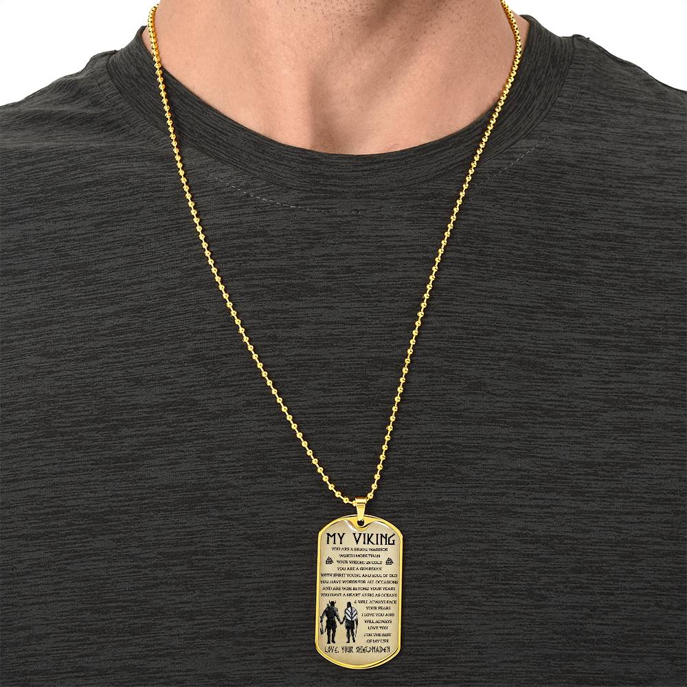 Viking Dogtag For Your Man - Army Tag Necklace, Dog Tag Necklace
