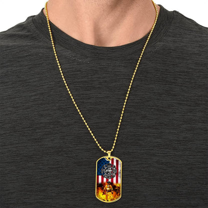 Firefighter Dog Tag Pendant Necklace gifts Engraved Fireman's Dog Tag Engraved Firefighter Dog Tag Firefighter Dog Tags - Army Tag Necklace, Dog Tag Necklace