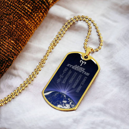 Aries Dog Tag Personalized Necklace - Army Tag Necklace, Dog Tag Necklace