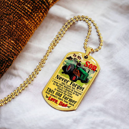 Farmer's Son - Premium Dog Tag - Army Tag Necklace, Dog Tag Necklace