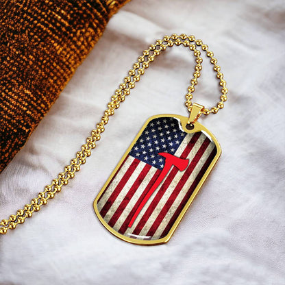 Dog Tag Pendant With Military Ball Chain,Gift For Dad,Gift For Son - Army Tag Necklace, Dog Tag Necklace