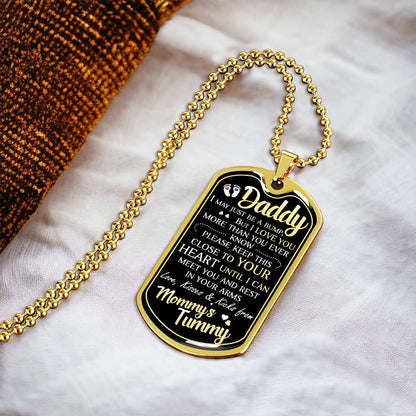 Daddy's Gift From Mommy's Tummy - Father's Day Gift - Daddy Gift From Unborn - Dog Tag Necklace For New Dad - Bump Gifts - Army Tag Necklace, Dog Tag Necklace