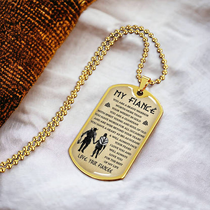 Viking Dogtag For Your Fiancé - Army Tag Necklace, Dog Tag Necklace