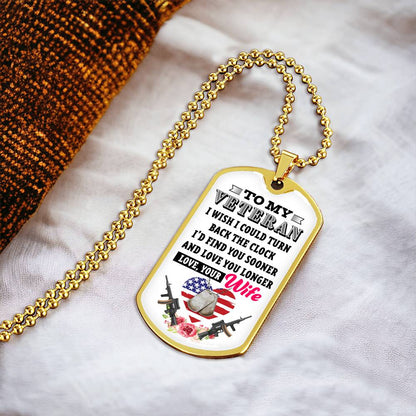 Veteran Husband Dog Tag Necklace, Romantic Gifts For Husband, Husband Anniversary, Husband Birthday, Sentimental Gift - Army Tag Necklace, Dog Tag Necklace