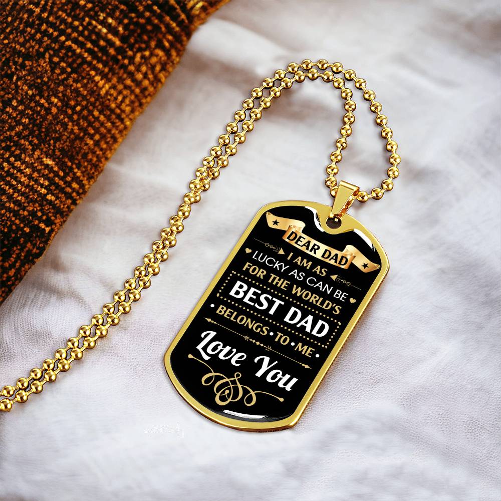 World's Best Dad - Dog Tag Necklace - Army Tag Necklace, Dog Tag Necklace